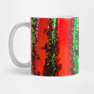 abstract ink art texture resist technique red green & brown Mug